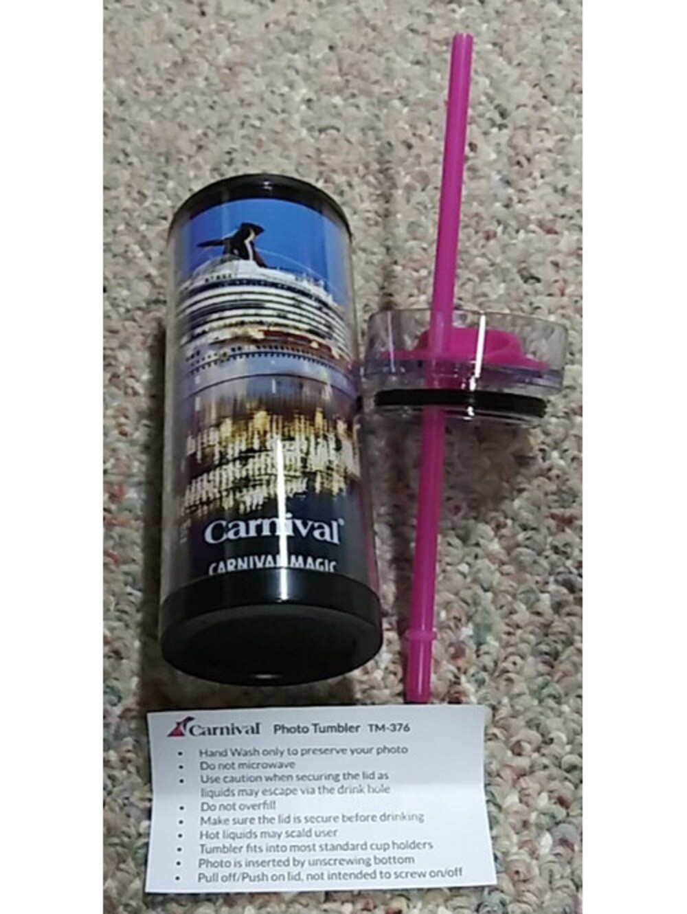 CARNIVAL CRUISE LINE CARNIVAL MAGIC PHOTO TUMBLER
